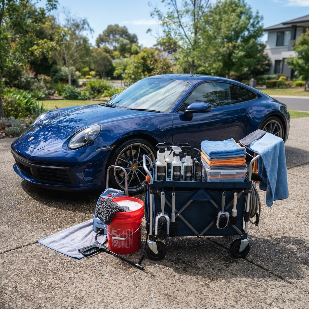 Professional mobile car wash equipment and cleaning supplies